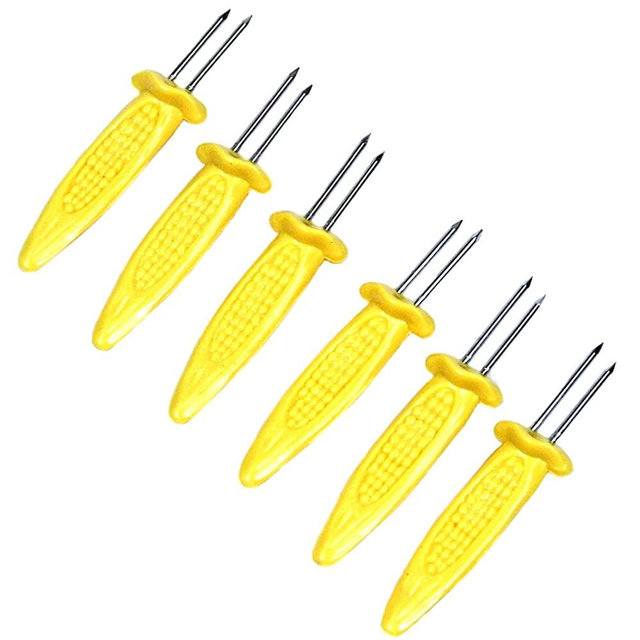 Chef Craft 20653 Classic Plastic Corn Holders, 3 Pair 3 Piece Set, Yellow