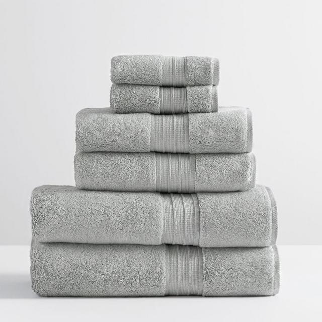Heathered Gray Hydrocotton Organic Bath/Hand/Washcloth, Set of 6