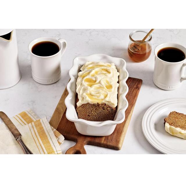 Le Creuset Stoneware Heritage Fluted Loaf Pan, 9", White