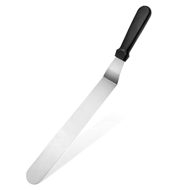 New Star Foodservice 38132 Angled Icing Spatula, 14-Inch Blade, 19-Inch Overall, Silver