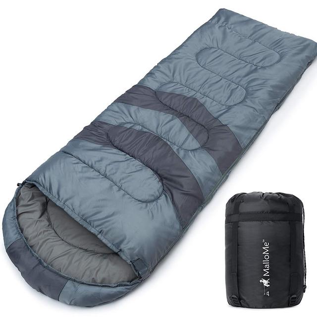 MalloMe Camping Sleeping Bag - 3 Season Warm & Cool Weather - Summer, Spring, Fall, Lightweight, Waterproof for Adults & Kids - Camping Gear Equipment, Traveling, and Outdoors
