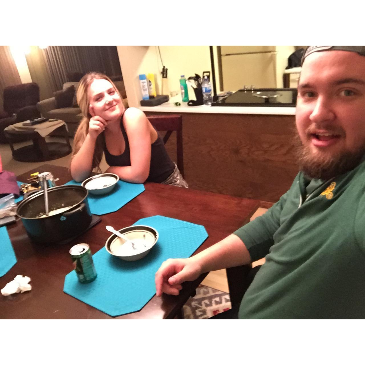 01.08.17 - After a few months of living with his grandparents in Grand Forks to begin his teaching career, Alex moved into his new condo and waited for Erica to join a few months later!