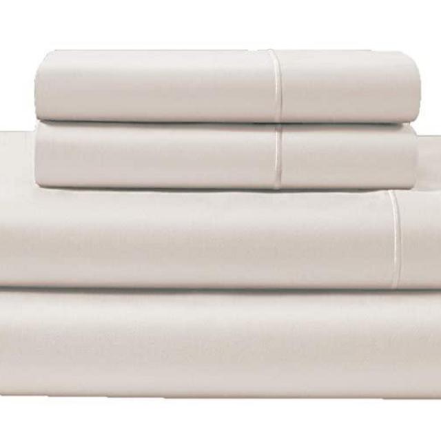 CHATEAU HOME COLLECTION 100% Egyptian Cotton Sheets Queen Size, 800 Thread Count Ivory 4 Piece Sheet Set, Solid Sateen Weave, 16" Deep Pocket (Fits Upto 18" Mattress), Long Staple Cotton Bedsheet Set