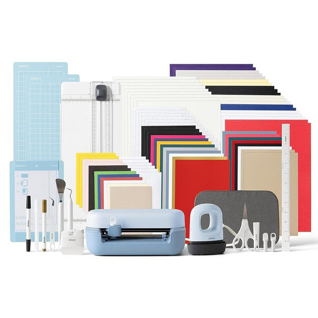 Cricut Joy™ 2 Ultimate Bundle, Blue - Ultra-Compact Cutting Machine - Perfect for Making Cards, Stickers, Labels, Decals, & More - Portable - Includes Enough Supplies for Up to 75 Projects
