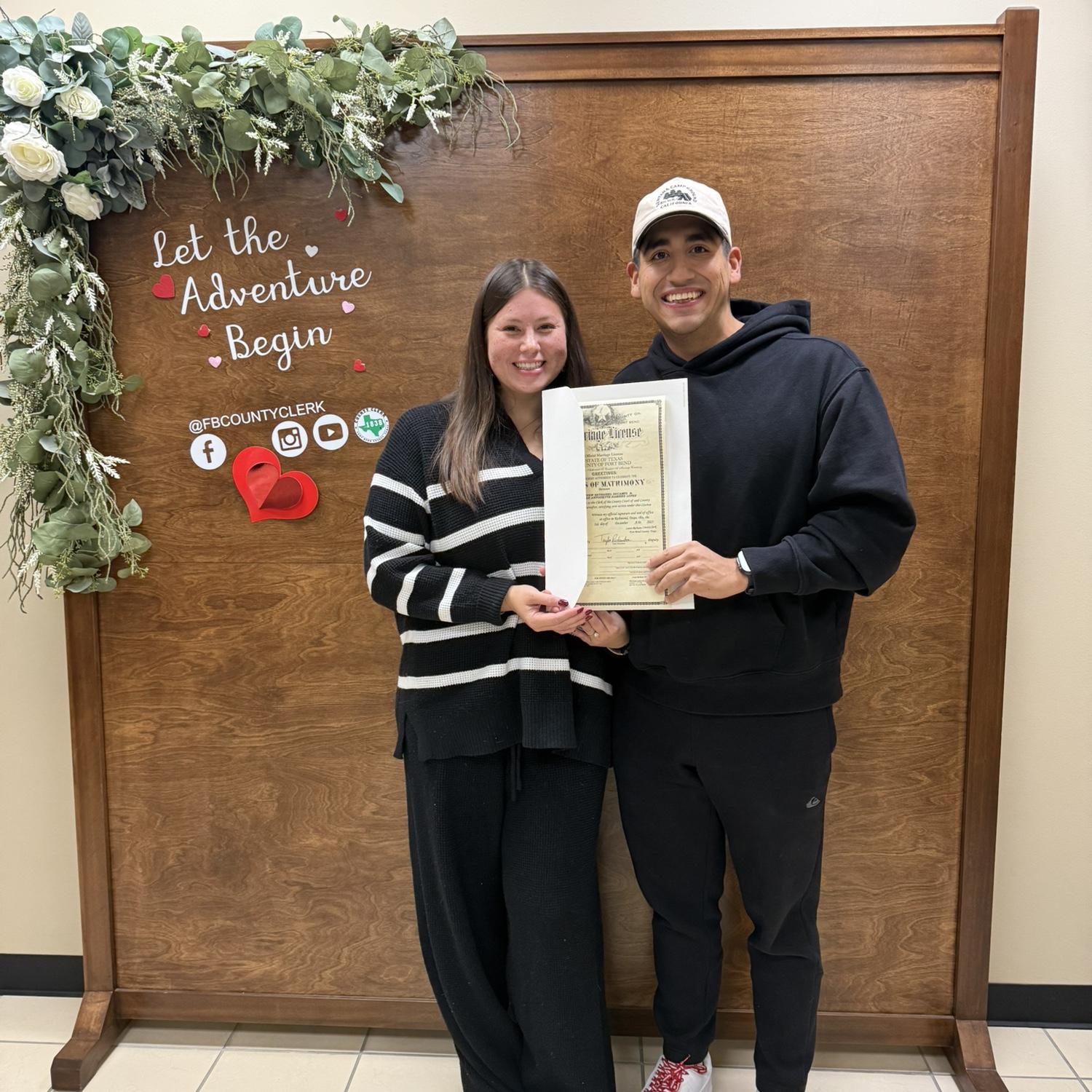 ITS OFFICIAL! Us with our marriage license