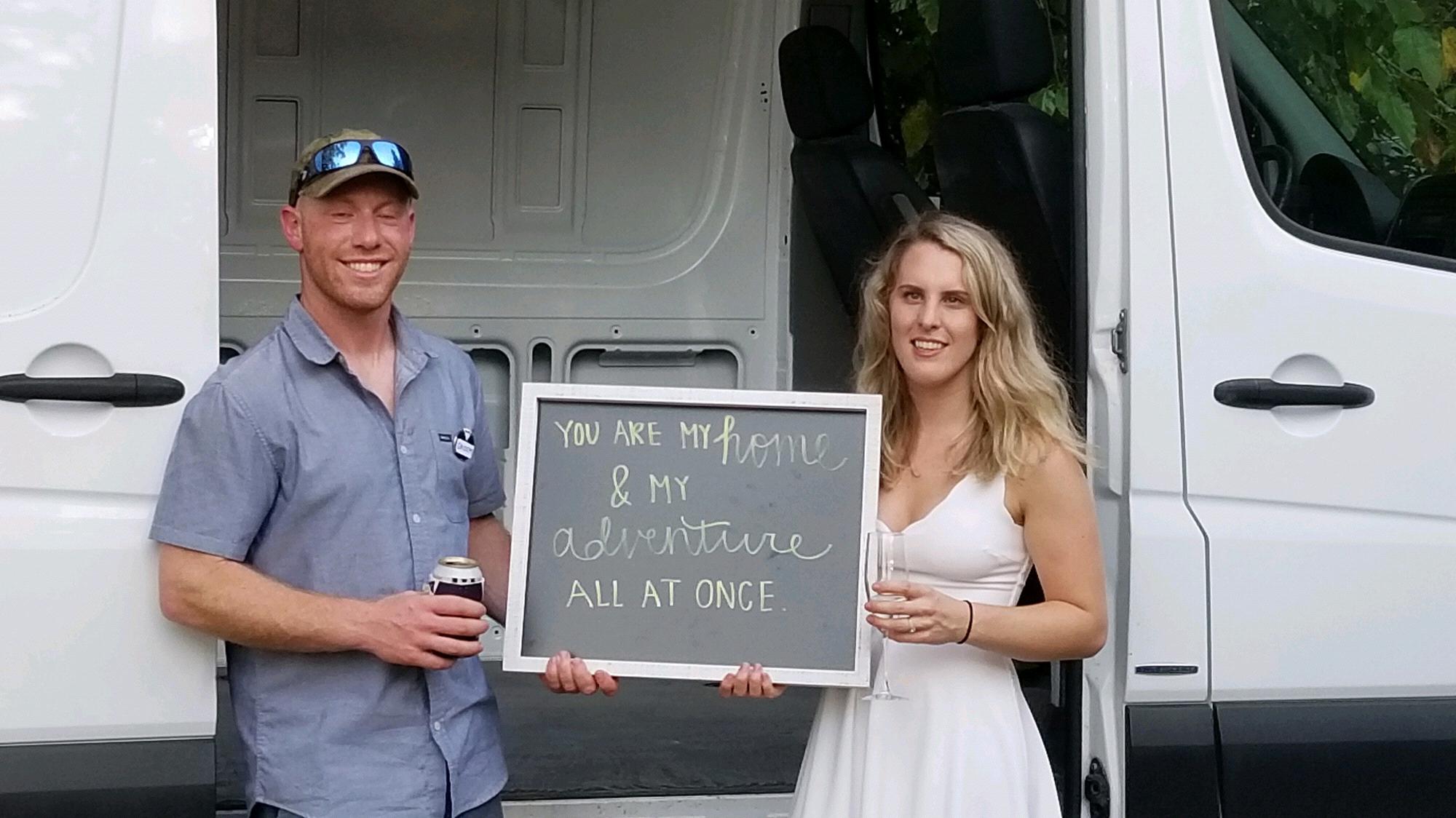 Did we mention we bought a van? The way to get to know your spouse is to live in 89 square feet!!!