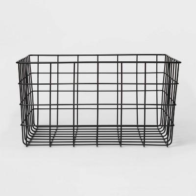 13" Decorative Baskets Steel Black Rectangular - Room Essentials™