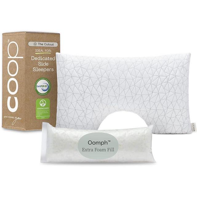 Coop Home Goods The Original Cut-Out Adjustable Pillow, Queen Size Bed Pillows for Neck & Head Support, Memory Foam Pillows - Medium Firm for Side Sleeper, CertiPUR-US/GREENGUARD Gold