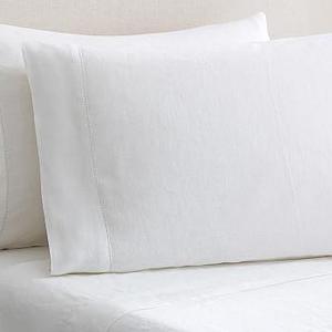 Belgian Flax Linen Extra Pillowcases, Set of 2, King, White