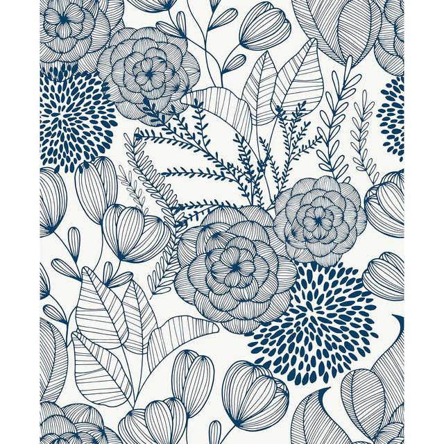 NuWallpaper Secret Garden Peel and Stick Wallpaper Navy