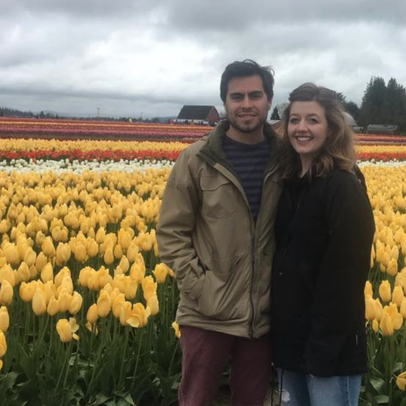 Not only are the tulip fields beautiful, we both have some ties to the Skagit Valley. Tom moved to Mount Vernon when he first moved to the West Coast. Annika works in Mount Vernon Schools.