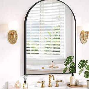 Bathroom Mirror Metal Frame Wall Mounted Vanity Mirror, Tempered Glass Anti-Rust, Modern Mirror for Bathroom Bedroom Entryway
