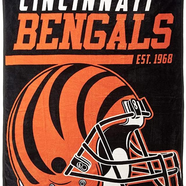NORTHWEST NFL Cincinnati Bengals Micro Raschel Throw Blanket, 46" x 60", 40-Yard Dash