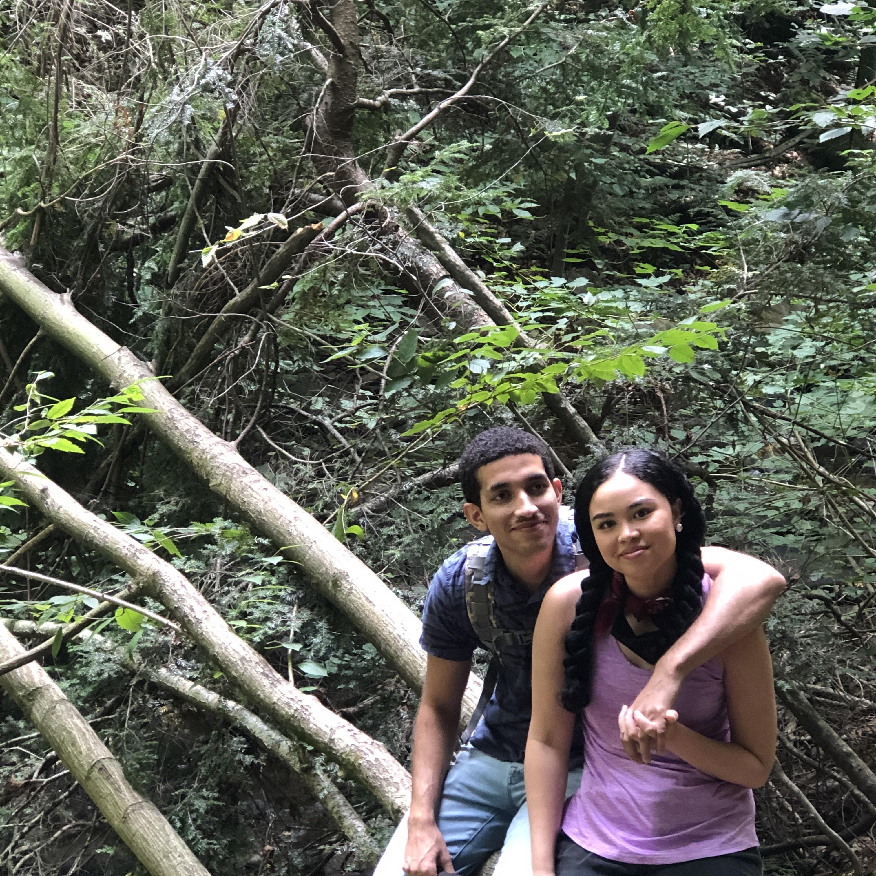 When we went hiking at Ricketts Glen . A picture we took together before he proposed. I had no idea this day was going to be the day I will remember forever ❤︎