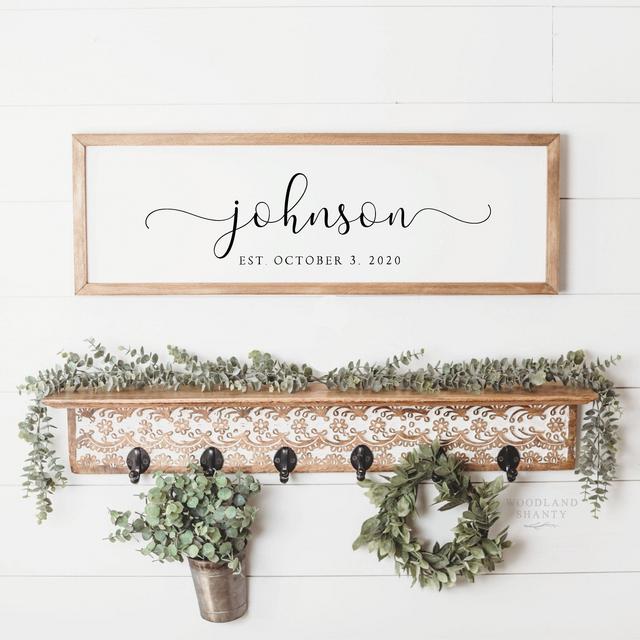 Personalized Last Name Sign | Modern...