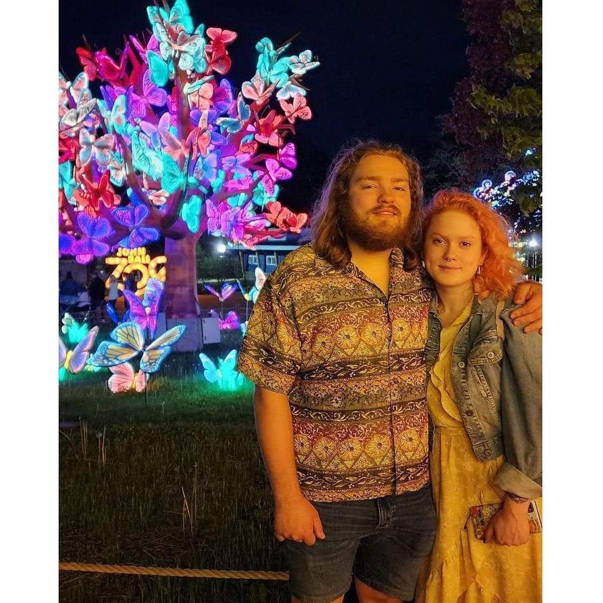 Enjoying light show at the John Ball Zoo