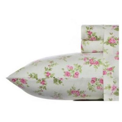 Laura Ashley Audrey Flannel Sheet Set King - Pink