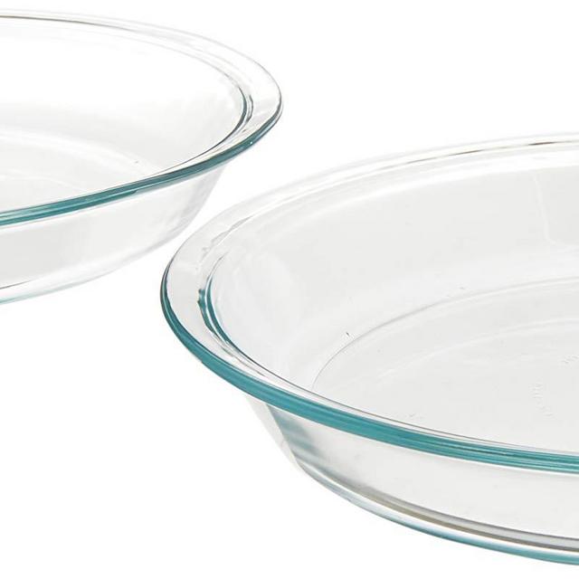 Pyrex 6001003 Glass Bakeware Pie Plate 9" x 1.2" Pack of 2, 5.2, Clear