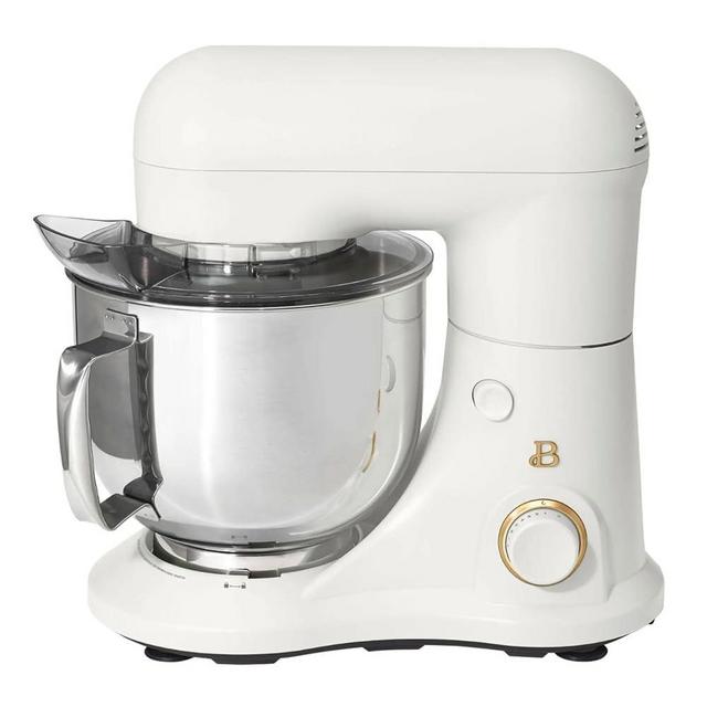 Beautiful 5.3QT Stand Mixer by Drew Barrymore, 300W, 12 Speeds, Tilt-Head, Dishwasher-Safe, Splash Shield, Stainless Steel Bowl, Premium Matte Finish, for Baking & Cooking (White Icing)