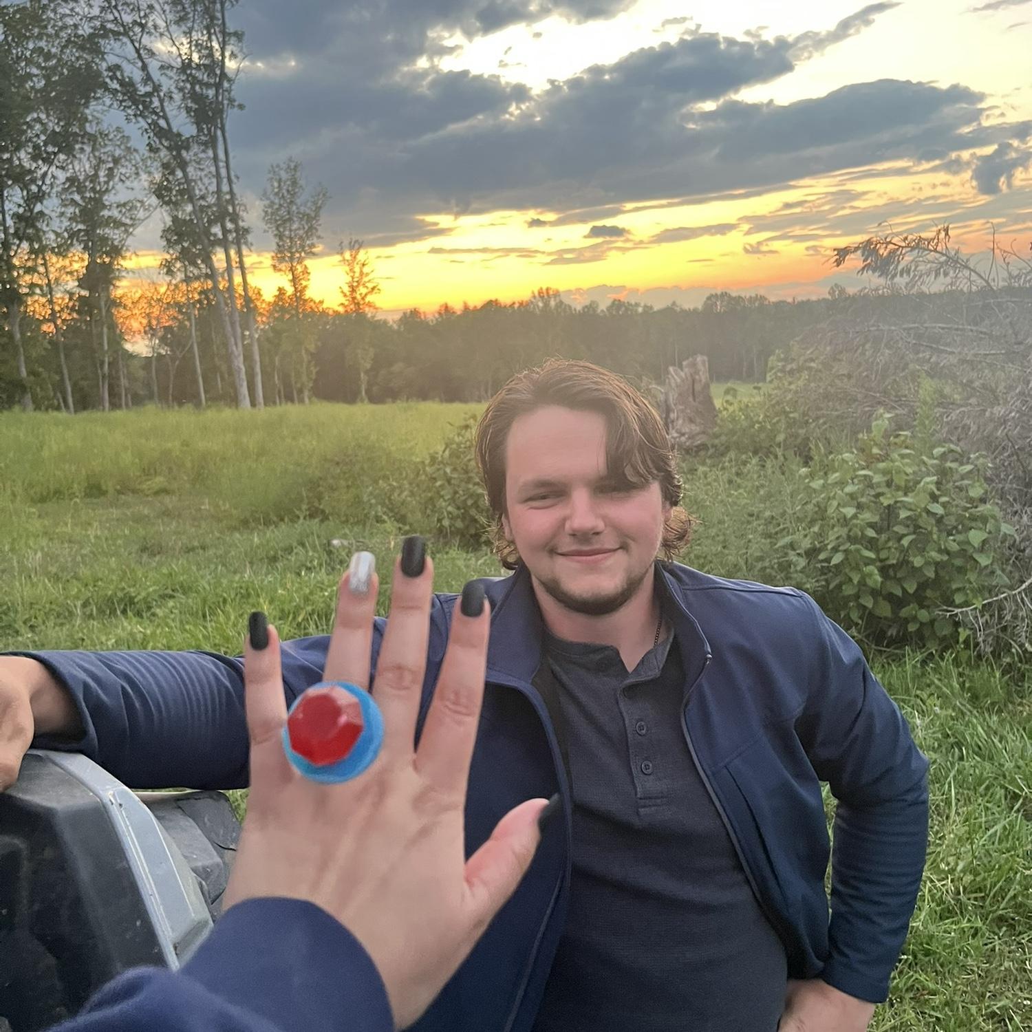 This was just an hour or two before he actually popped the question.