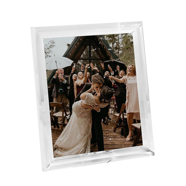 DONOUCLS Crystal 8x10 Inch Picture Frame, Wedding Frame Tabletop Display, Display Pictures 8'' x 10'', Comes with Gift Box
