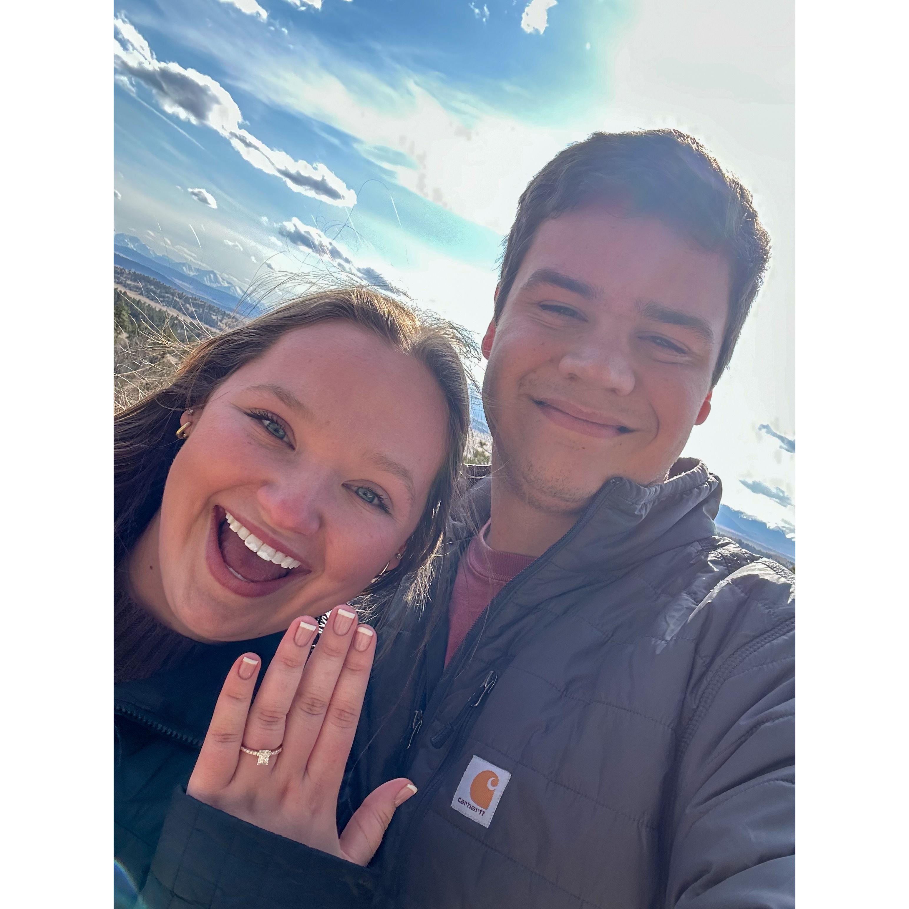 The first photo we took after getting engaged!