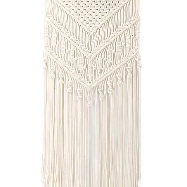 TIMEYARD Macrame Woven Wall Hanging - Boho Chic Bohemian Home Geometric Art Decor - Beautiful Apartment Dorm Room Decoration, 14" W x 33" L
