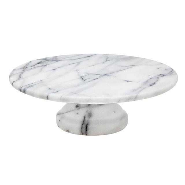 Godinger® La Cucina Marble 10-Inch Cake Stand in White/Grey