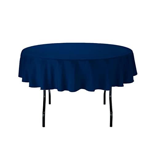 Gee Di Moda Tablecloth - 70" Inch Round Tablecloths for Circular Table Cover in Navy Blue Washable Polyester - Great for Buffet Table, Parties, Holiday Dinner & More