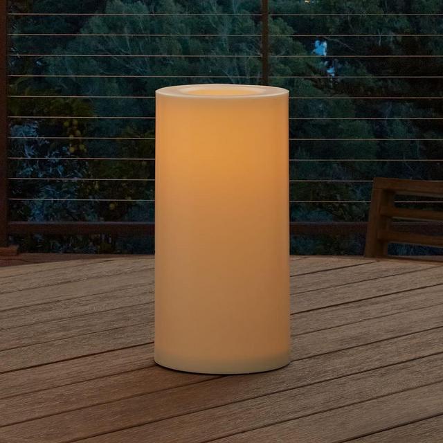 Outdoor Flicker Flameless Remote Pillar Candle, 6x12, Set of 2