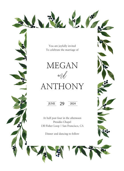 Gingerwood Border | White | Zola Wedding Invitations