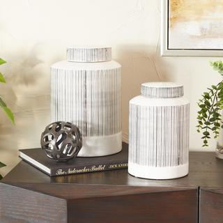 2-Piece Modern Round Decorative Jar Set