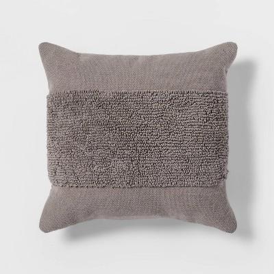 Tufted Modern Pattern Square Pillow Gray - Project 62™