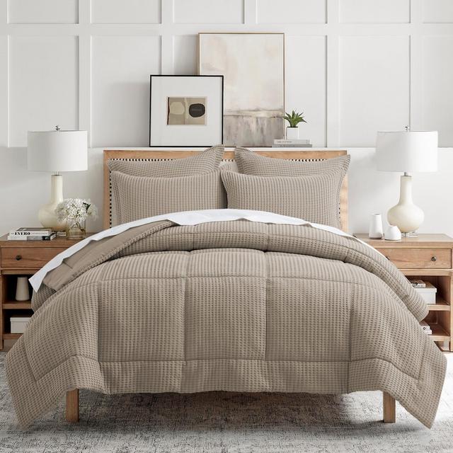 Mills Waffle Beige Fawn King Comforter Set - Levtex Home