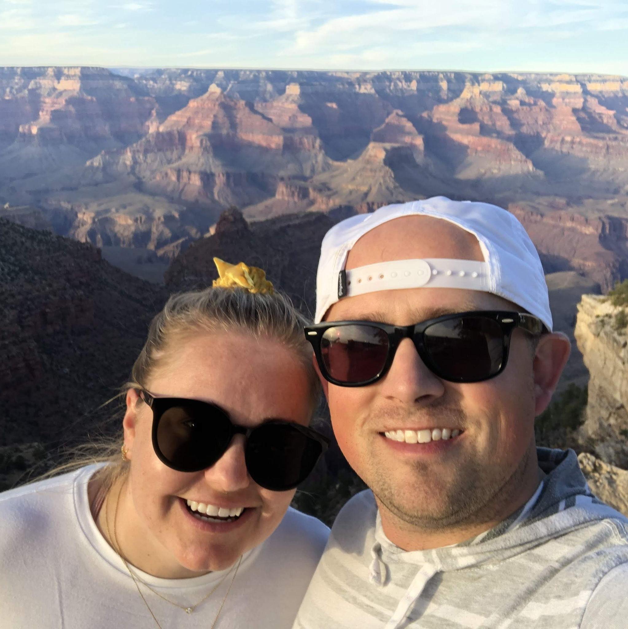 October 16, 2019 - On the way to Peter's cousin's wedding, we stopped at the Grand Canyon. This is still one of our favorite sunsets together.