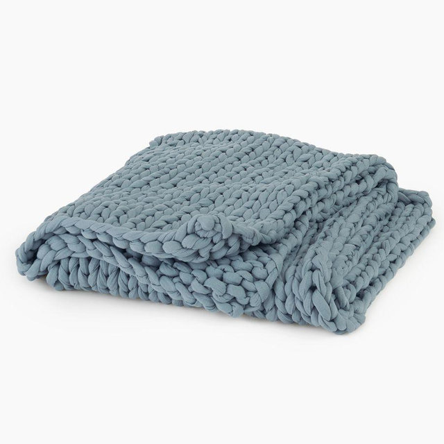 Bearaby Weighted Tencel Napper Blanket, Bluebell, 40" x 72"