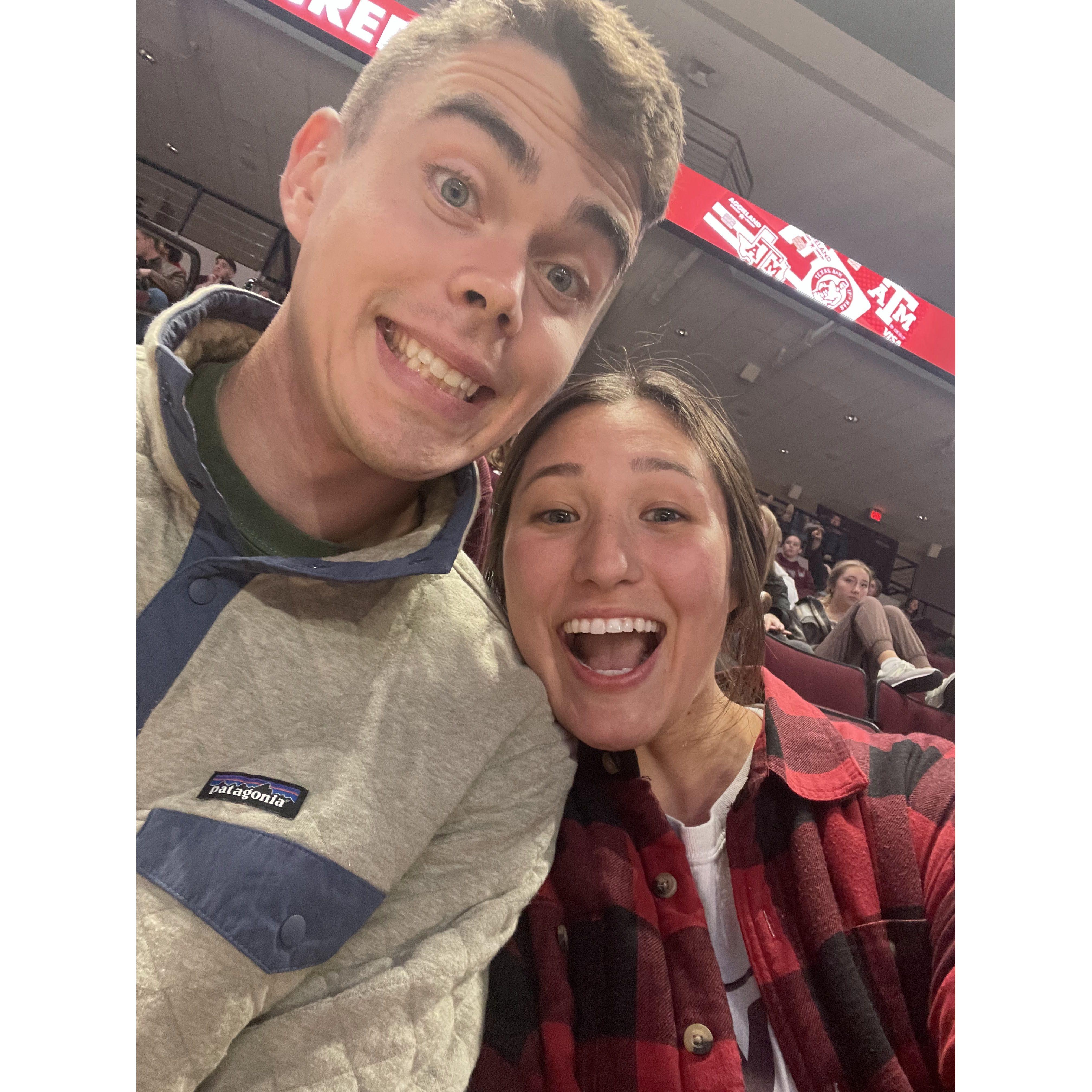 We met with our photographer while at an Aggie volleyball game