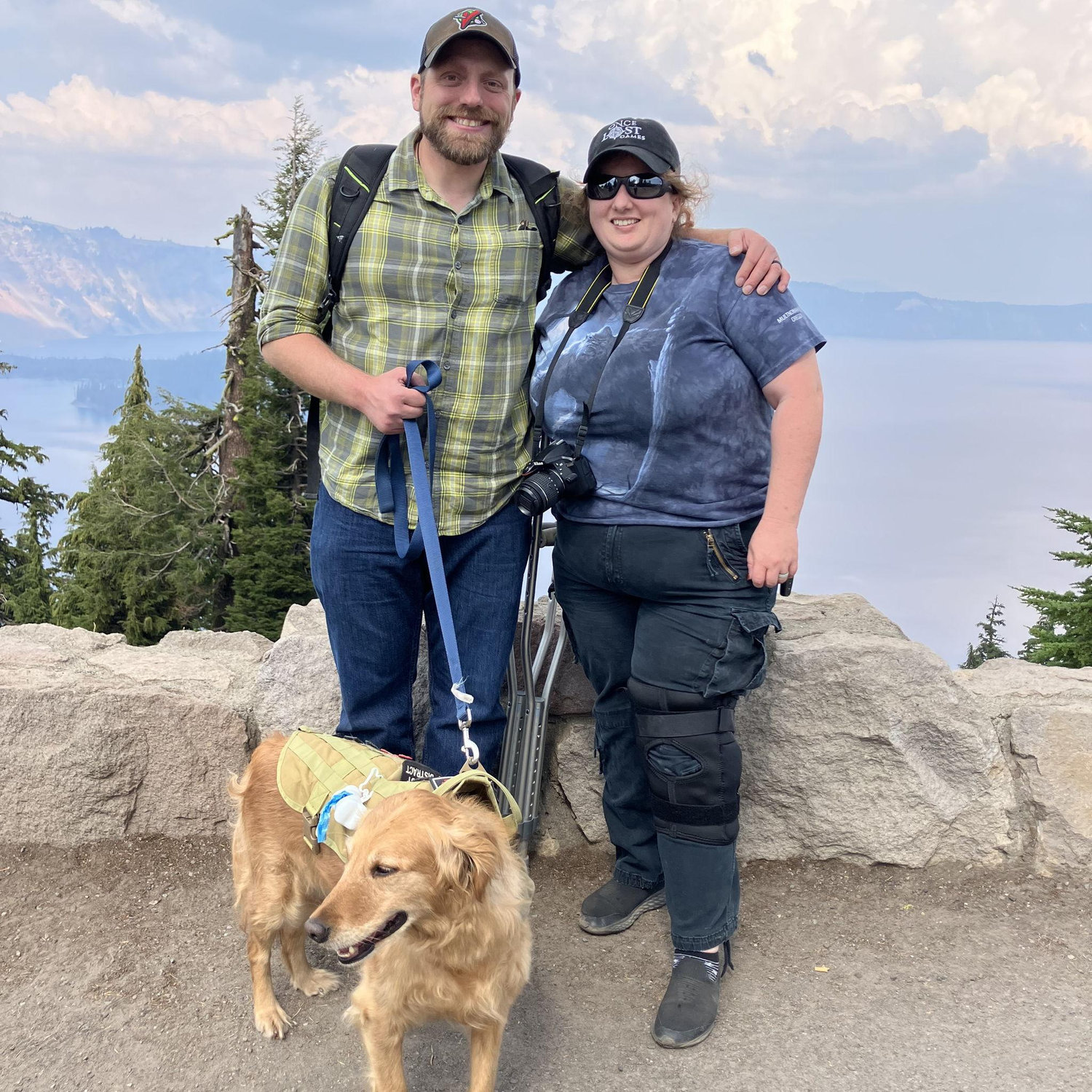 James and I are at Crater Lake. It was my first time visiting the area.