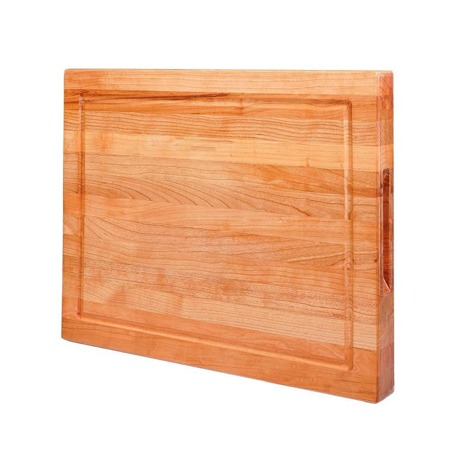 CONSDAN Solid Cherry Wood Cutting Board for Kitchen, USA Grown Hardwood, 16 x 12, with Invisible Inner Handle, Prefinished with Food-Grade Oil, Suitable for Kitchen Edge Grain, 1" Thick