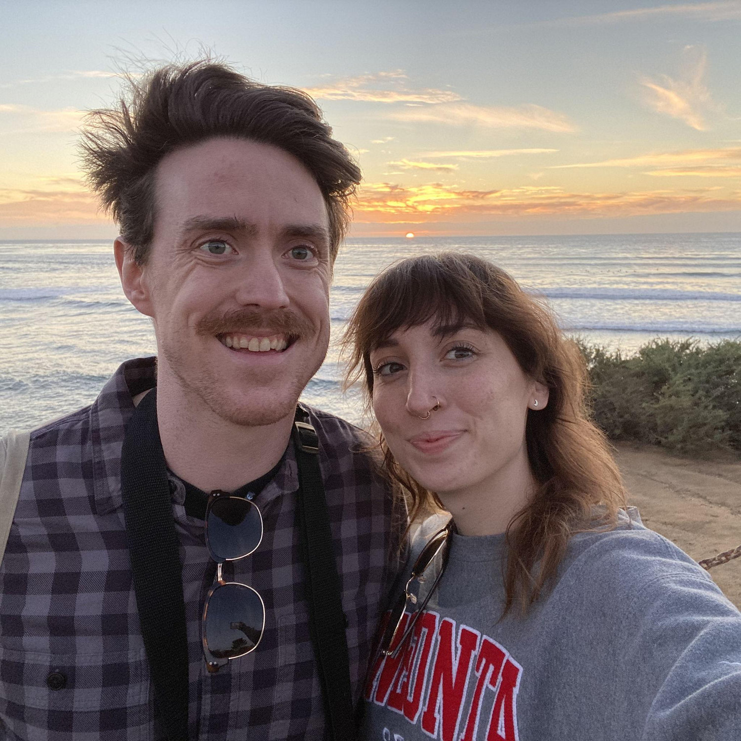 On our first trip together: San Diego and Joshua Tree. Here we are at sunset around Point Loma. Dec 2022/Jan 2023.