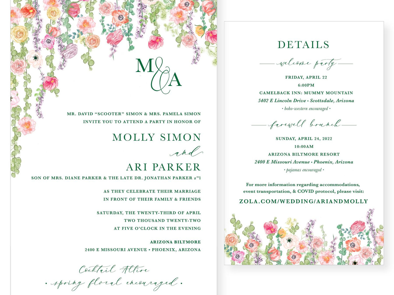 The Wedding Website of Molly Simon and Ari Parker