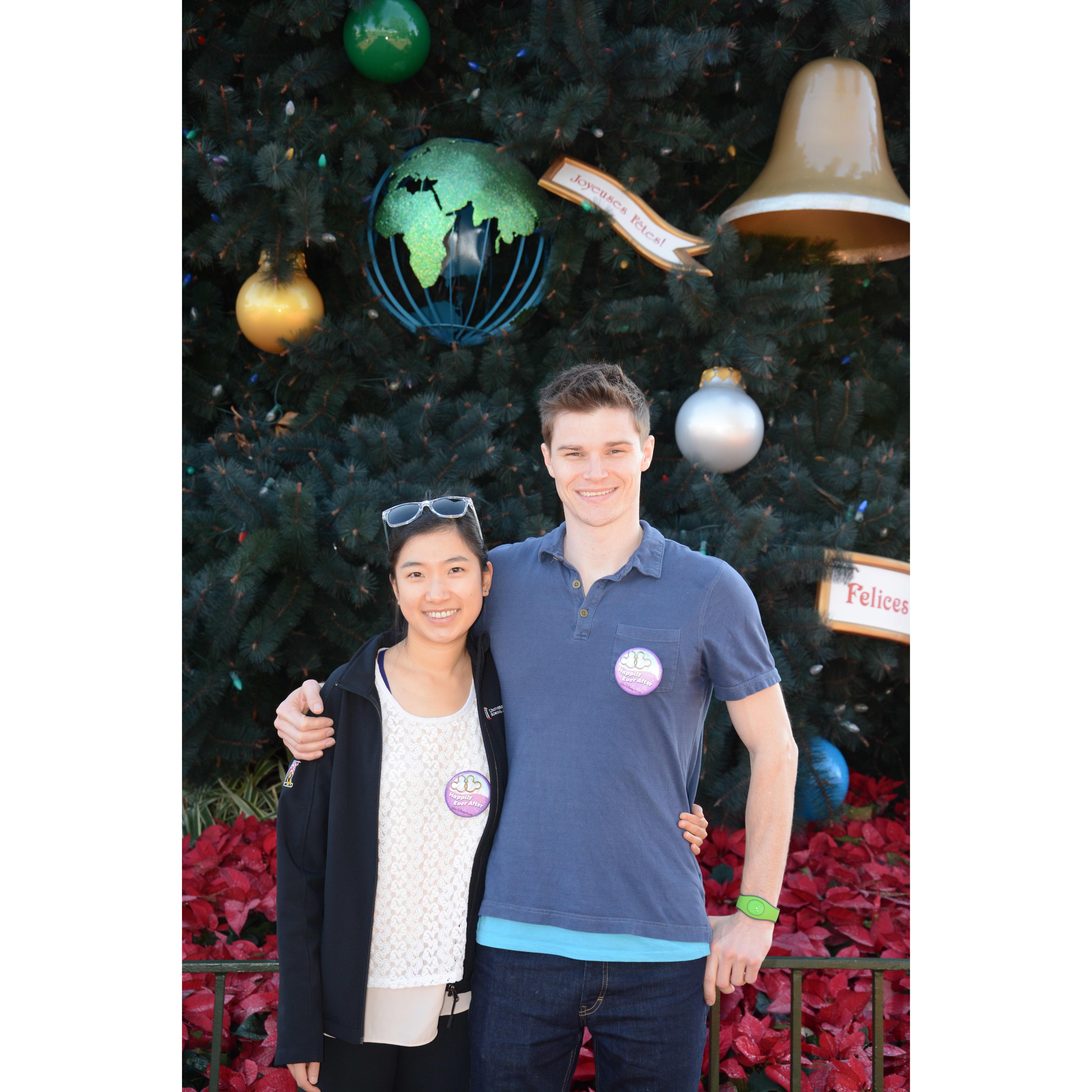 Christmas season in Epcot + each other= magical