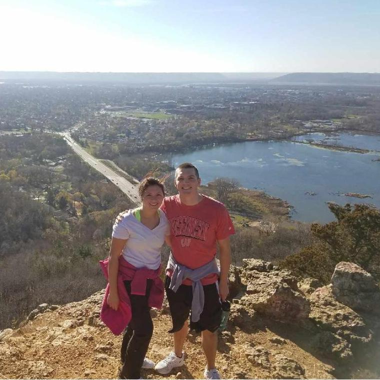 Buck visiting UW - La Crosse, our first semester of college.