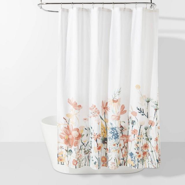 Watercolor Engineered Floral Shower Curtain - Threshold™