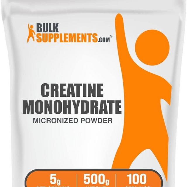 BulkSupplements.com Creatine Monohydrate Powder - Creatine Pre Workout, Creatine for Building Muscle - 5g (5000mg) of Micronized Creatine Powder per Serving, Creatine Monohydrate 500g (1.1 lbs)