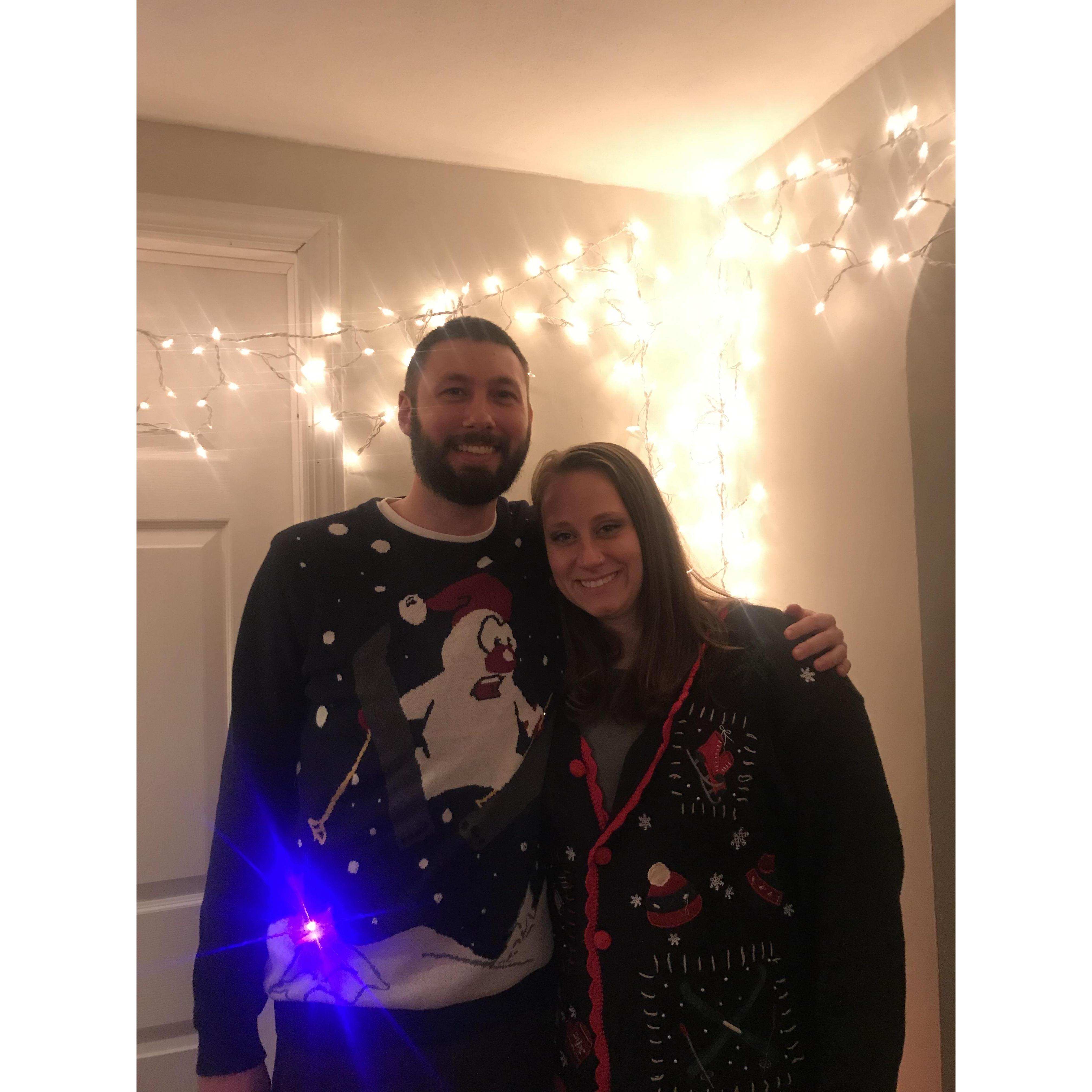 Attended the Ugly Christmas Sweater cookie swap.