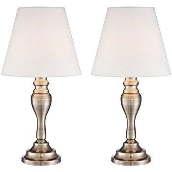 Set of 2 Thom Brass Finish Touch Table Lamps