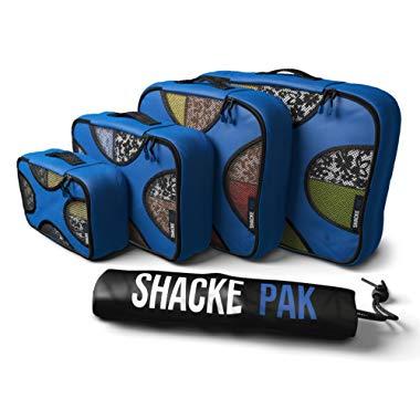 Shacke Pak - 4 Set Packing Cubes - Travel Organizers with Laundry Bag
