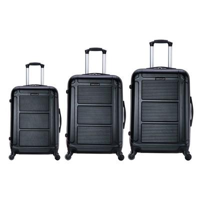 InUSA Pilot 3pc Hardside Spinner Luggage Set 20"& 24"& 28" - Black