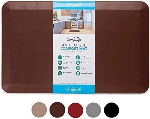 ComfiLife Anti Fatigue Floor Mat – 3/4 Inch Thick Perfect Kitchen Mat, Standing Desk Mat – Comfort at Home, Office, Garage – Durable – Stain Resistant – Non-Slip Bottom – Brown, 20x32 Inch